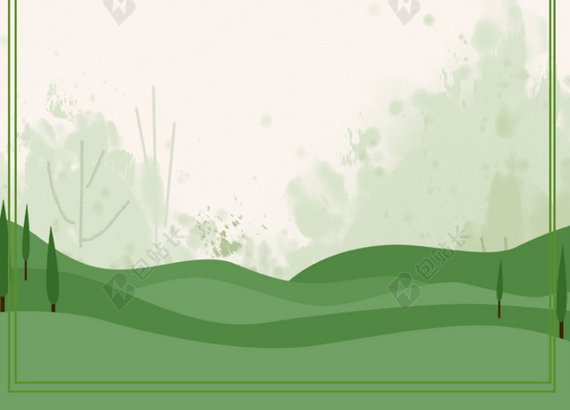 植树节绿色卡通PSD分层BANNER