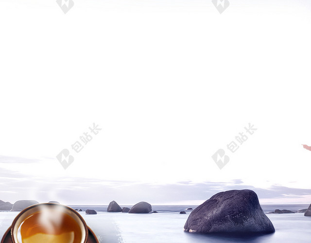 紫色渐变中国风茶叶养生背景