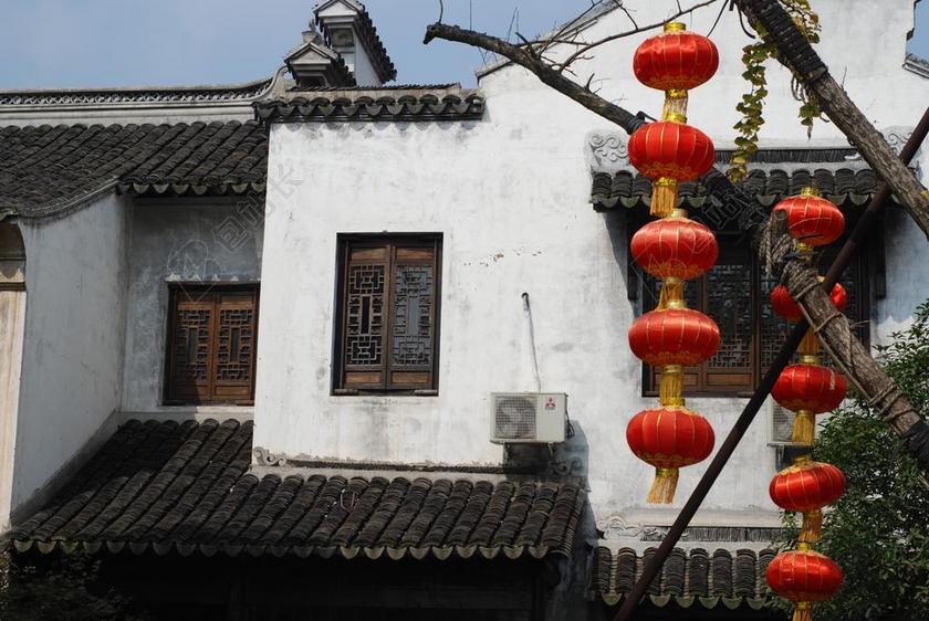 古镇 灯笼 民居