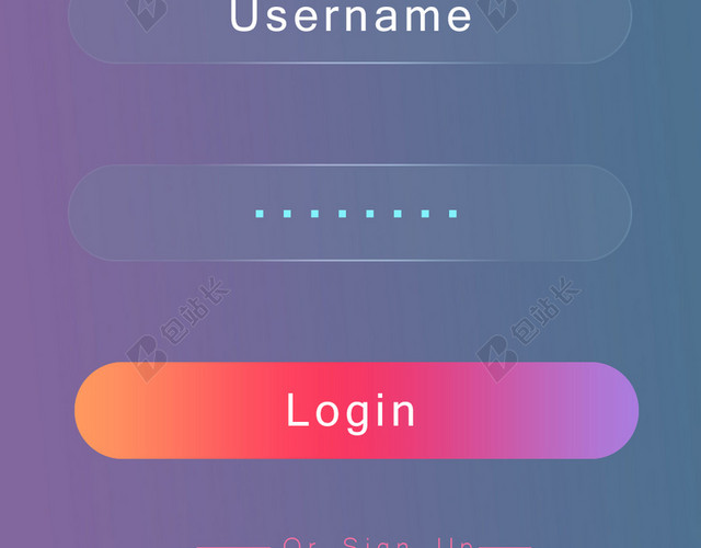 渐变扁平APP登录页设计源文件免费下载