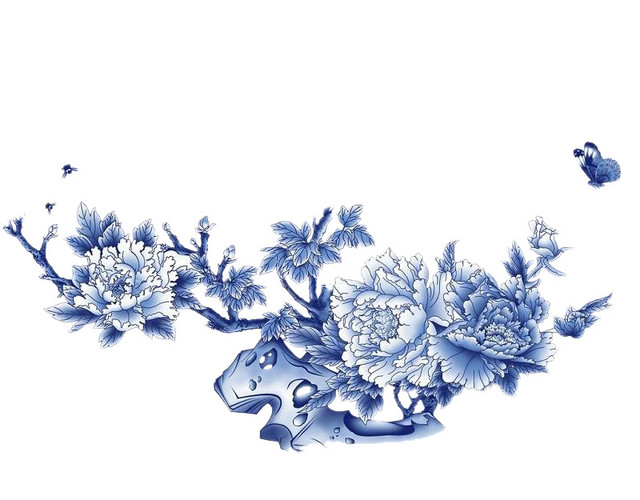 大方简洁青花瓷古代唯美