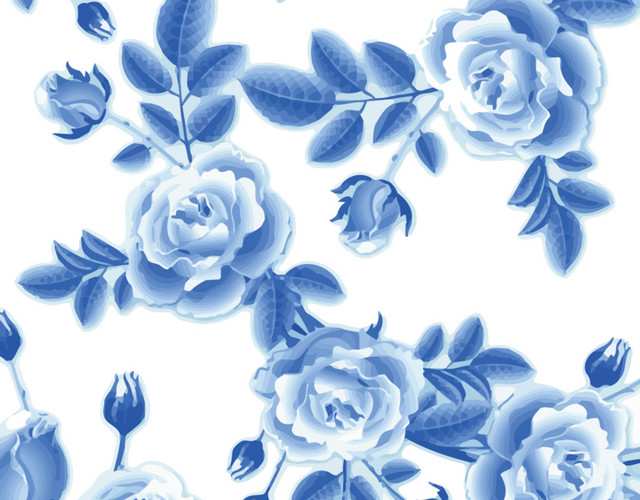矢量茶花花纹