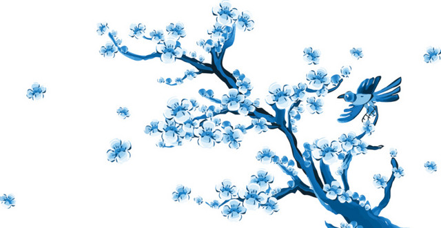矢量梅花花纹