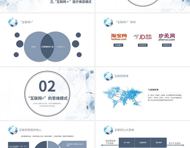 蓝色简约风互联网医疗PPT课件