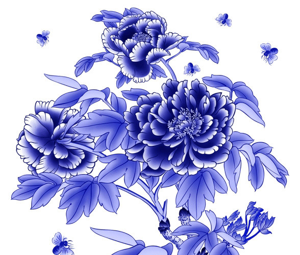 青花瓷牡丹纹