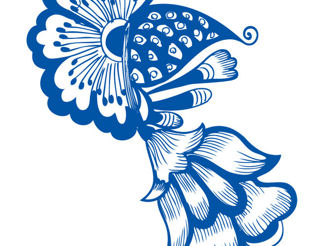 矢量青花瓷花纹