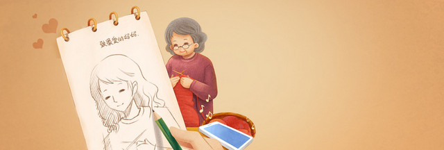 母亲节温馨简约手绘BANNER