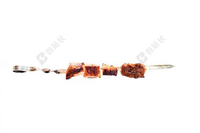 黄白食物美味串上的肉块烧烤美食背景图片