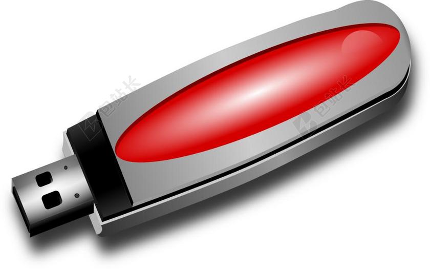 U盘 存储 连接 互联网 调制解调器 设备 计算机 卡通