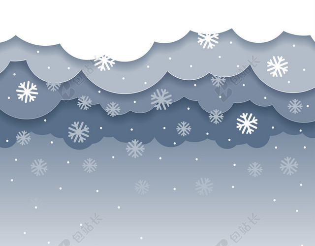 冬季冬天圣诞节雪花云层蓝色背景图