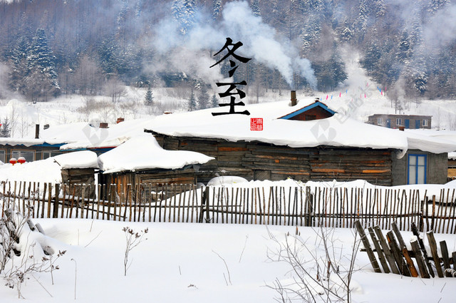 冬至雪景素材