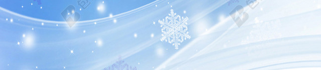冬天白色雪花蓝色天空背景