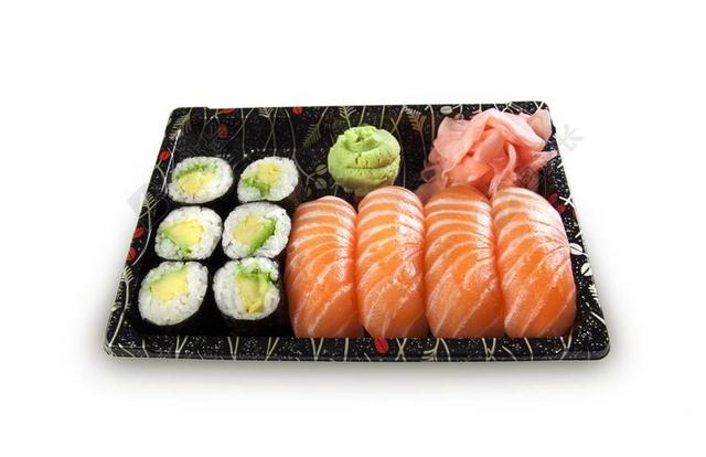 寿司 设置 饭 MAKI 鱼 原 三文鱼 水稻 芥末