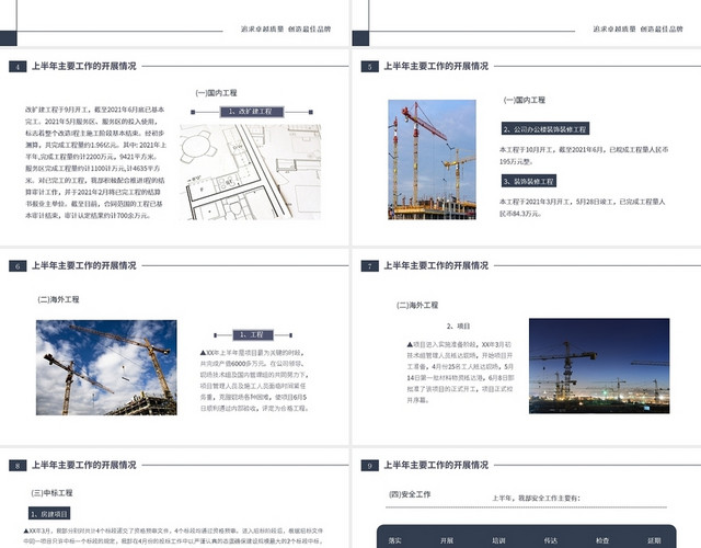深色简约工程部述职报告PPT模板
