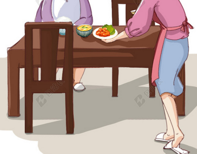 春节回家做饭给最爱的人桌子H5背景素材