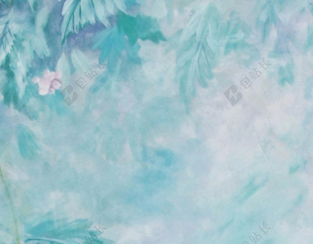 文艺青色花纹背景图