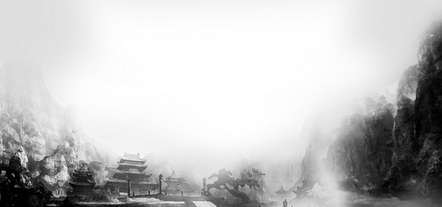 风景黑白背景图