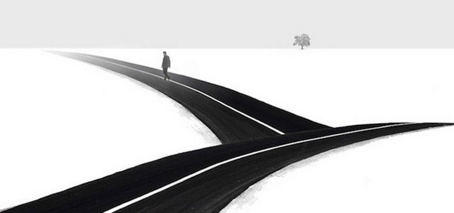 手绘简约小路背景