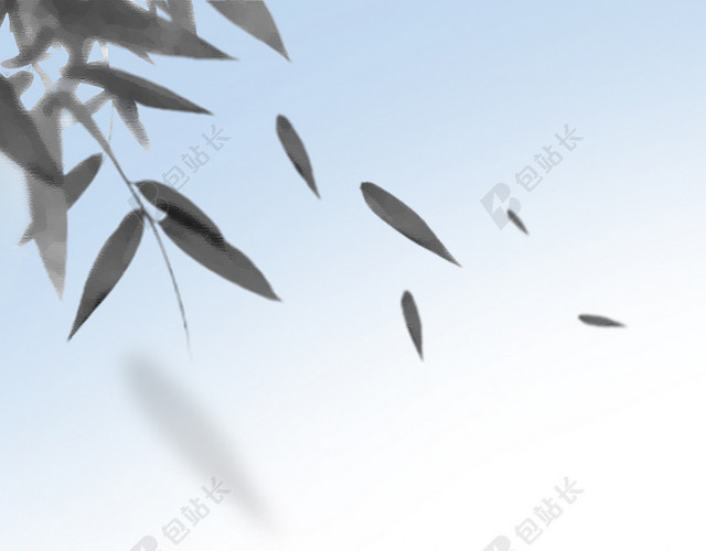 黑白水墨山水H5背景素材