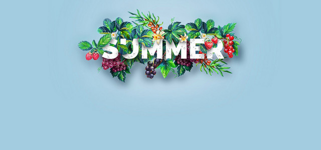 手绘夏季水果