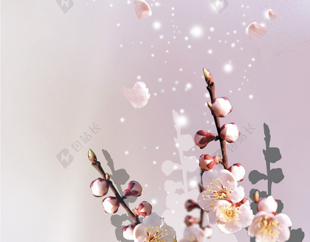 梦幻粉色桃花H5背景素材