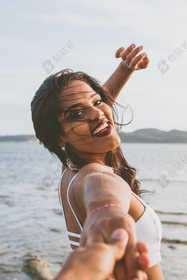 女孩 女人 快乐 海滩 女性 感觉 看看 模型 景观 魔术