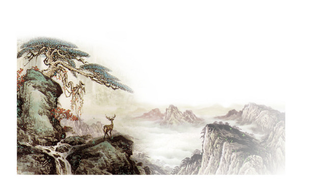 中国风山水水墨