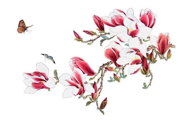 国画花