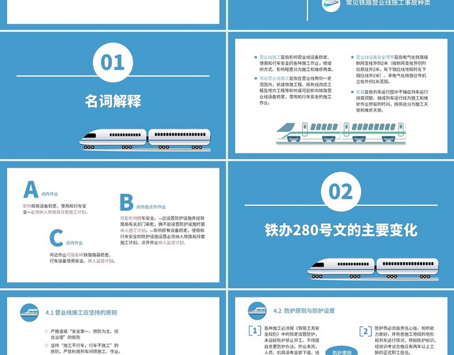 蓝色水彩简约商务铁路营业线施工安全管理企业培训PPT课件