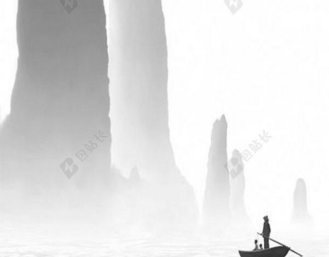 中国风山水画背景