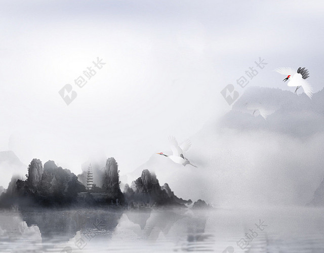 中国风山水背景