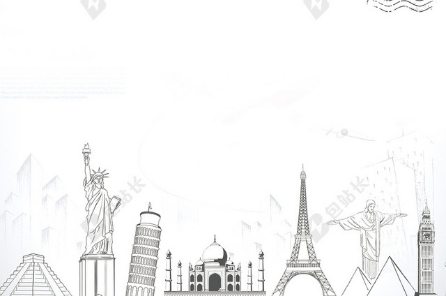 建筑线描背景