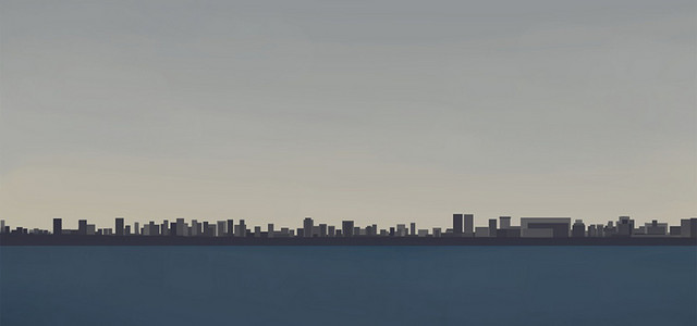 建筑地产扁平几何深色BANNER背景