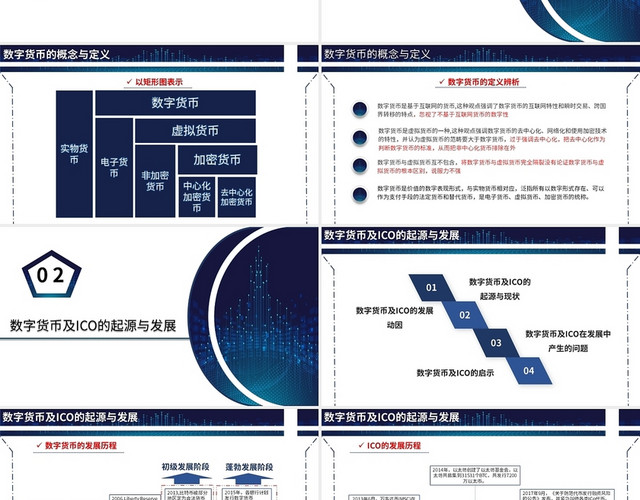 深蓝商务风数字货币及ICO模板数字货币及ICO1