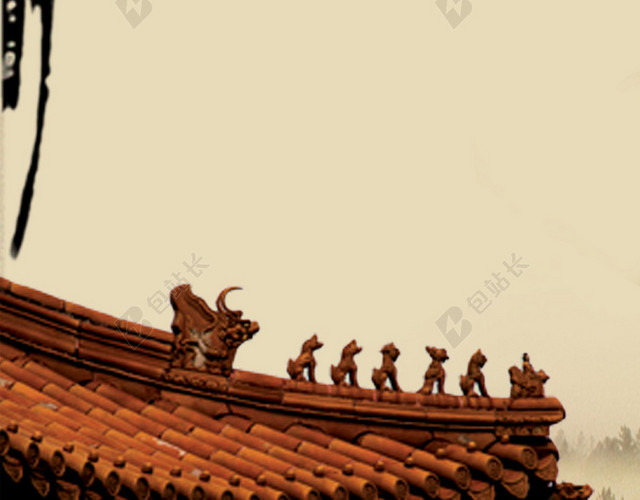 中国风建筑H5背景