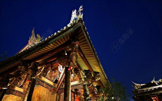 彩色建筑古代美丽的古代屋檐背景图片