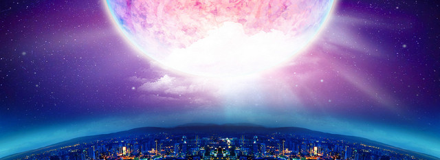 中秋节电商网页星空活动专题BANNER