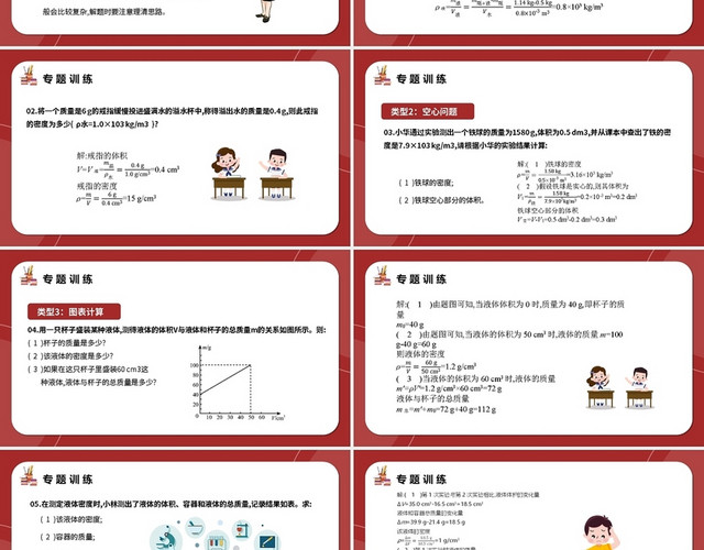 第六章65八年级上册物理教育教学课件密度相关计算PPT模板