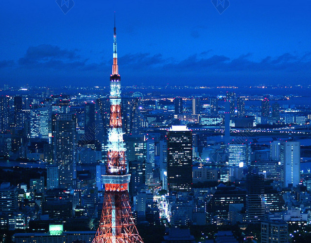 日本东京铁塔背景