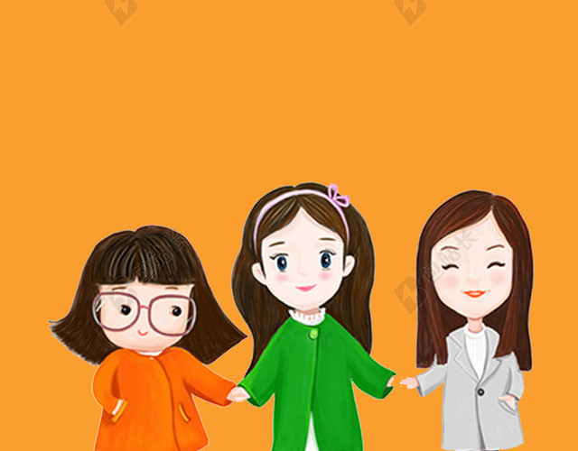 简约卡通文艺女生节H5图