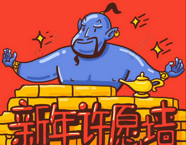 红色新年许愿墙H5背景