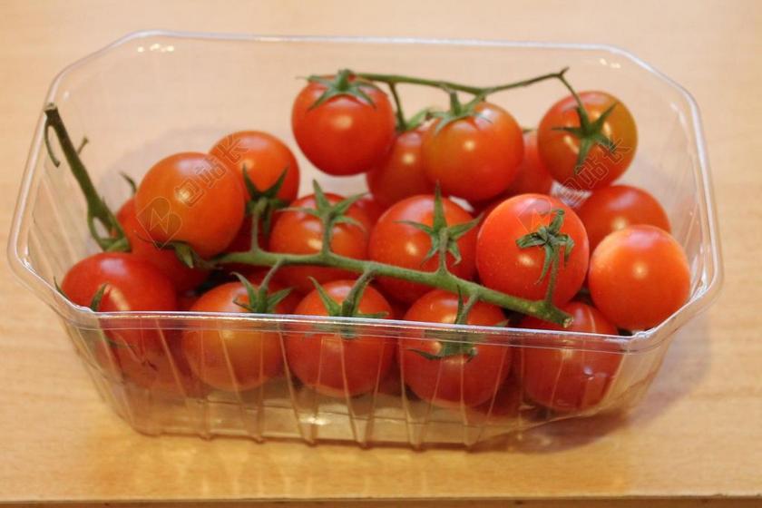 红色食物果实水果蔬菜小番茄超市盒装营养可爱背景图片