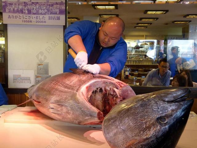 日本 吞拿鱼 寿司 刺身 男子 原 新鲜 批发中心 海鲜