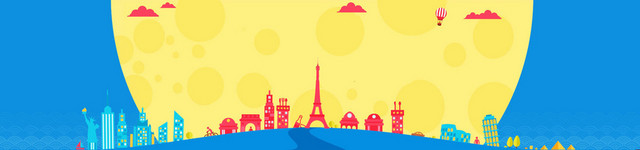 旅游淘宝背景图月亮卡通BANNER