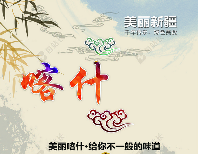 美丽新疆之喀什印象背景模板