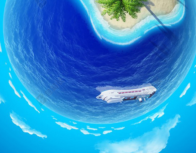 蓝色旅游创意H5背景