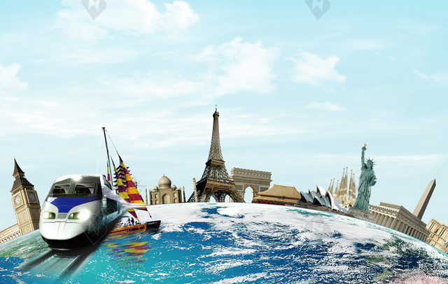 环球旅行旅游世界海报背景