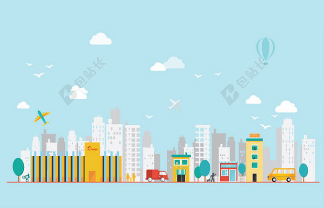 可爱城市海报背景图