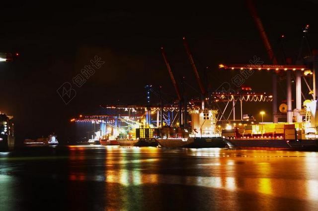 汉堡 端口 夜 汉堡港 汉萨同盟 易北河 汉萨同盟城市