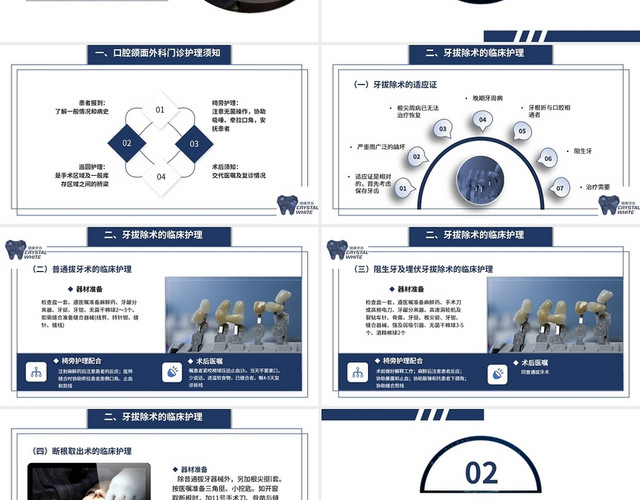 蓝色简约商务风口腔门诊的常见疾病及护理配合模板口腔门诊的常见疾病及护理配合3